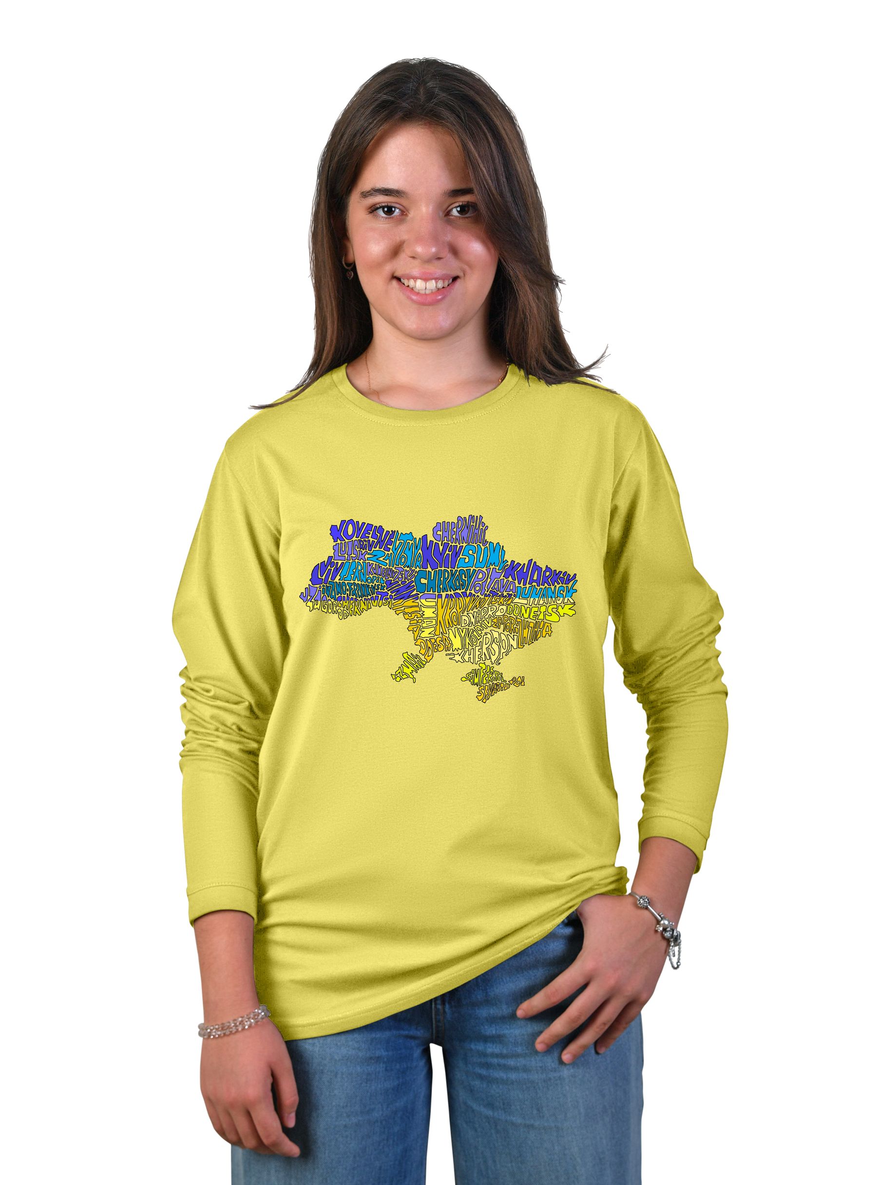 Футболка підліткова для дівчини "Ukraine", довгий рукав