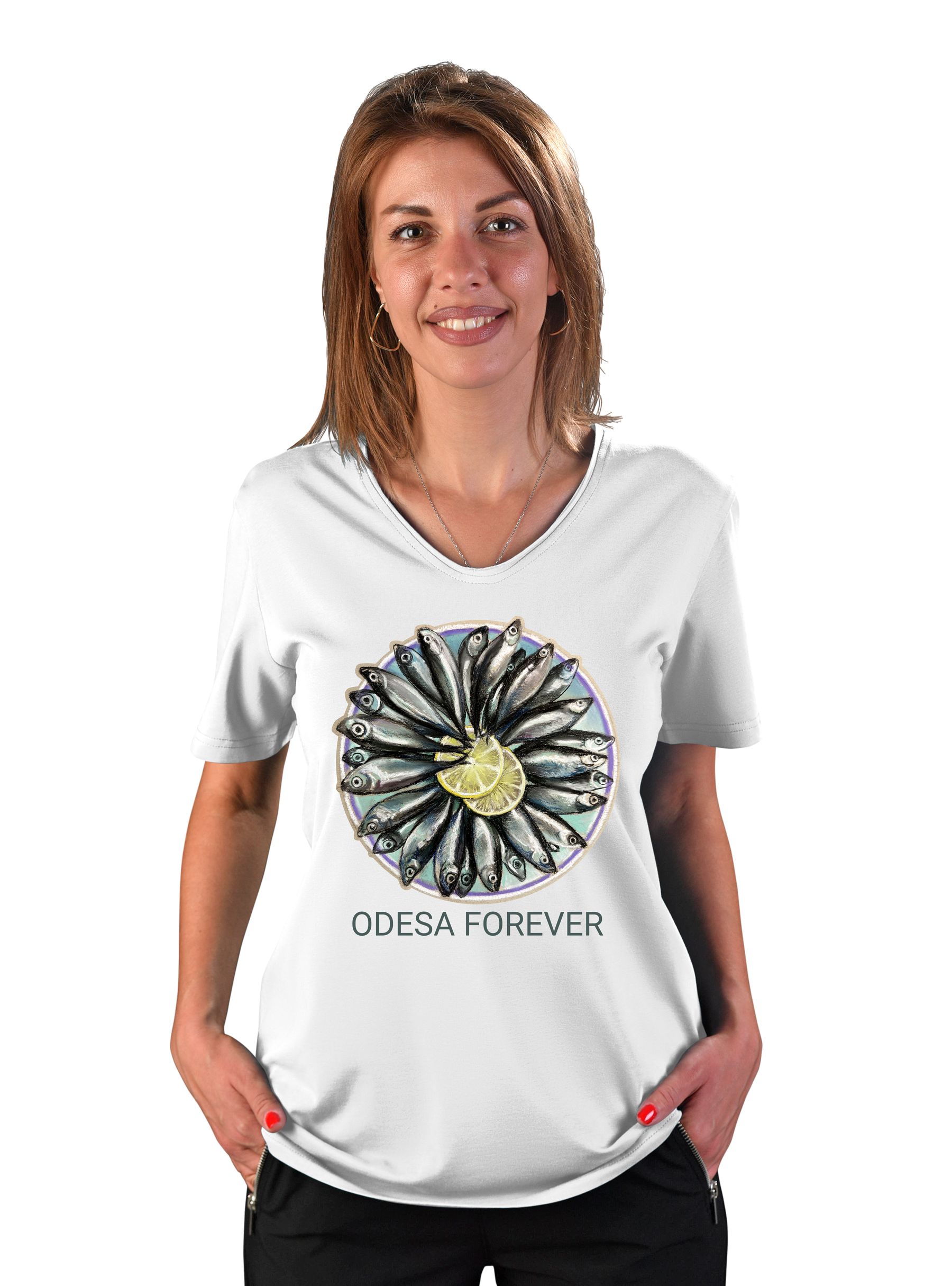 Футболка жіноча "Odessa forever", v-подібний виріз