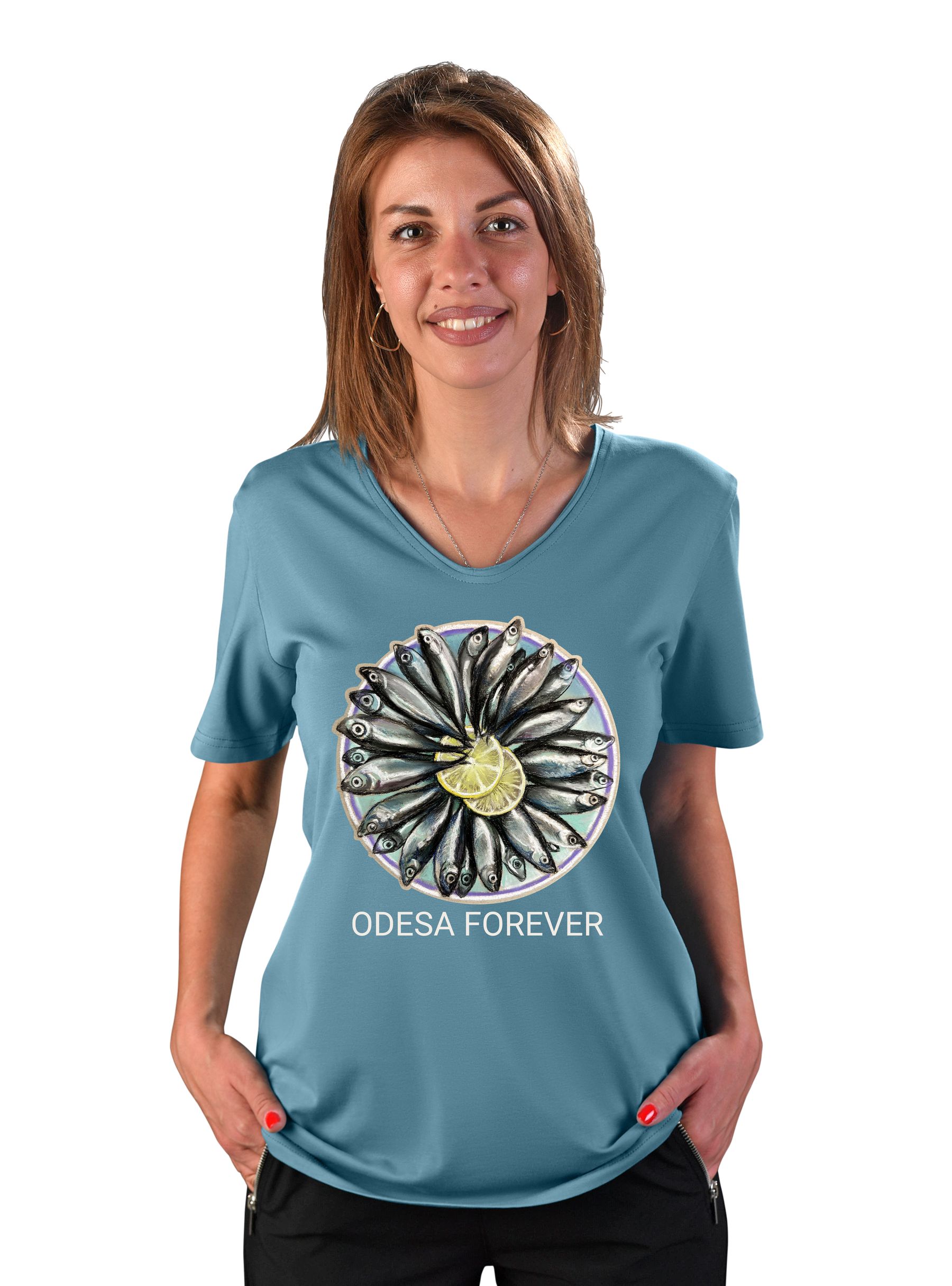 Футболка жіноча "Odessa forever", v-подібний виріз
