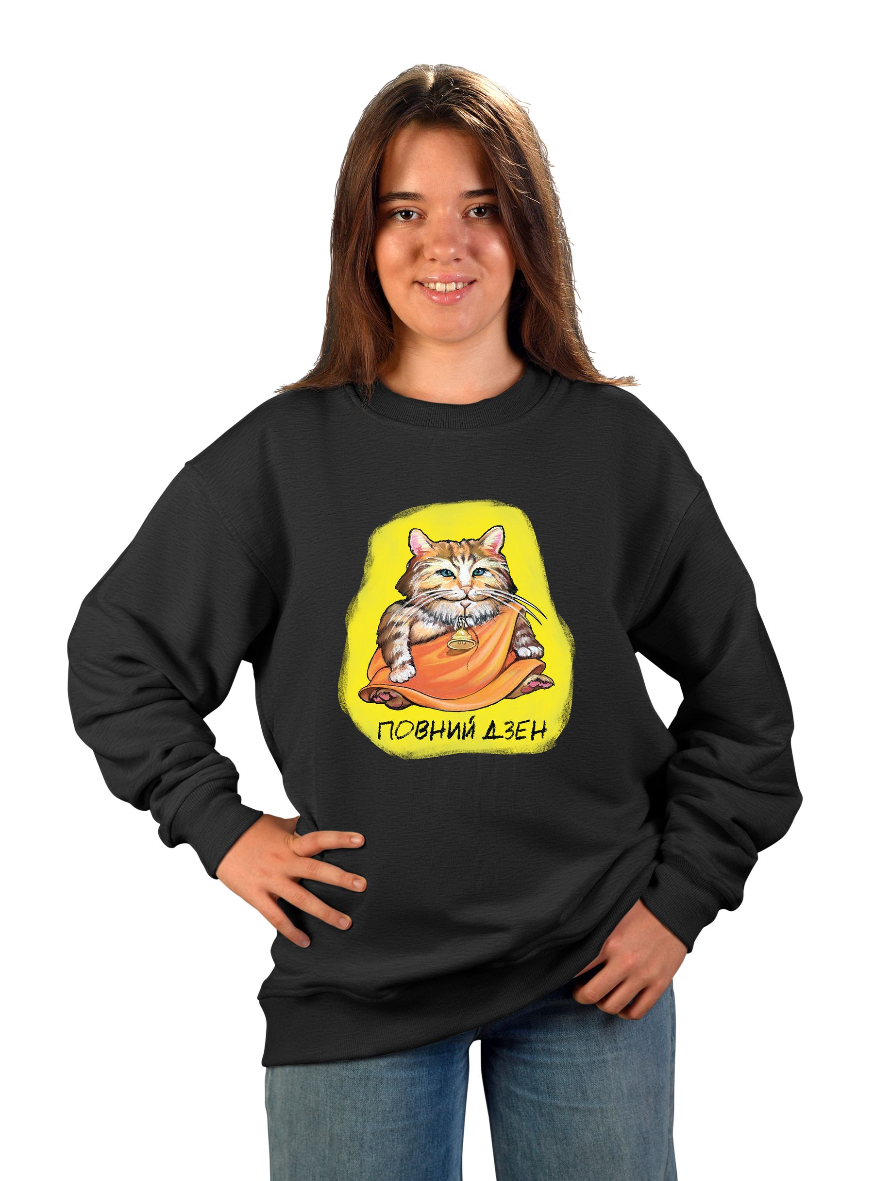 Світшот підлітковий для дівчини "Повний дзен"