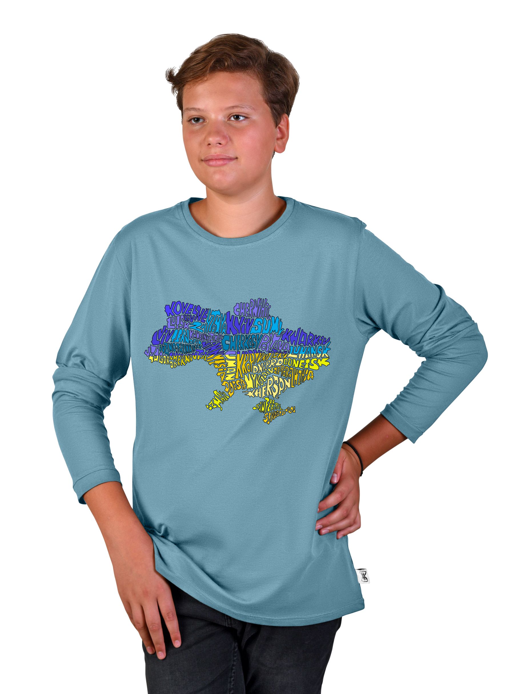Футболка підліткова для юнака "Ukraine", довгий рукав