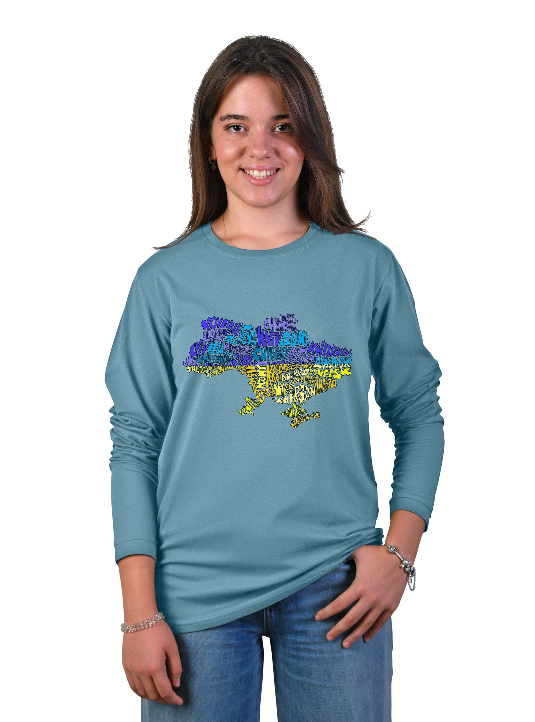 Футболка підліткова для дівчини "Ukraine", довгий рукав