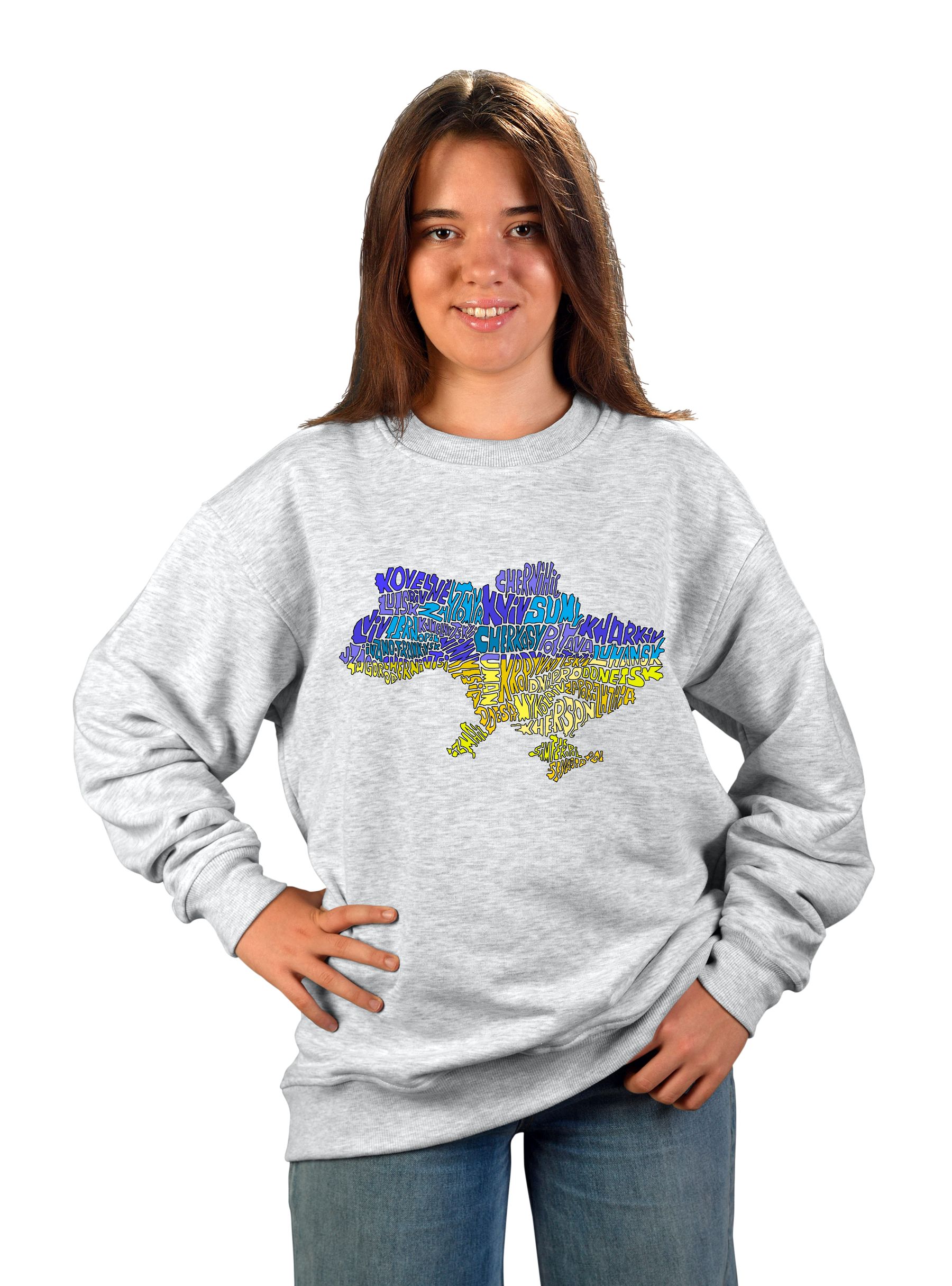 Світшот підлітковий для дівчини "Ukraine"