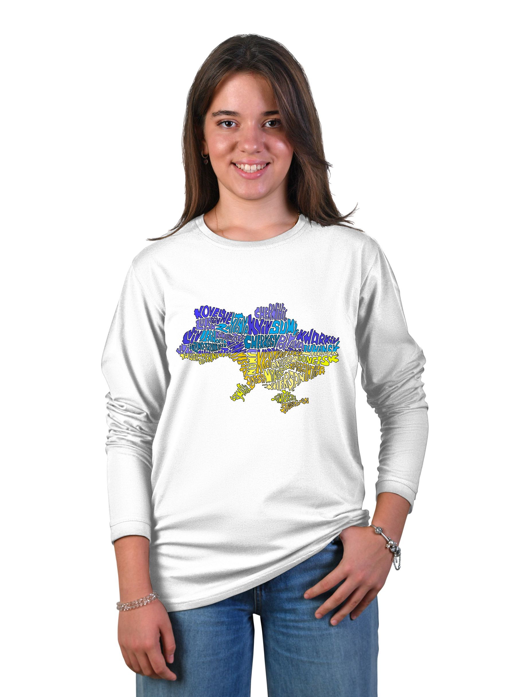 Футболка підліткова для дівчини "Ukraine", довгий рукав