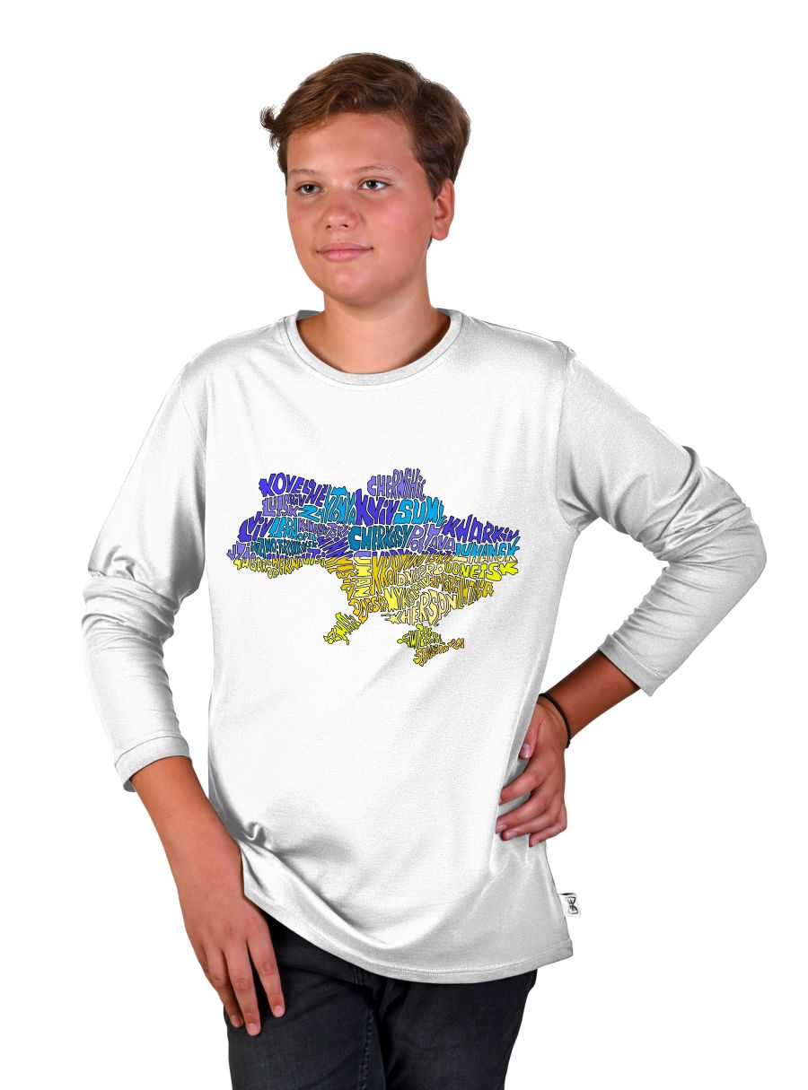 Футболка підліткова для юнака "Ukraine", довгий рукав